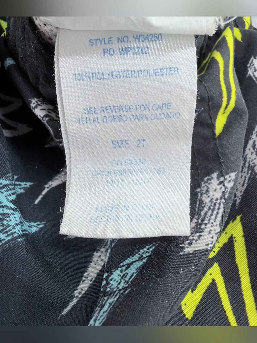 Baby Buns 2T Black neon Lightning Bolt Swim Trunks boys toddler